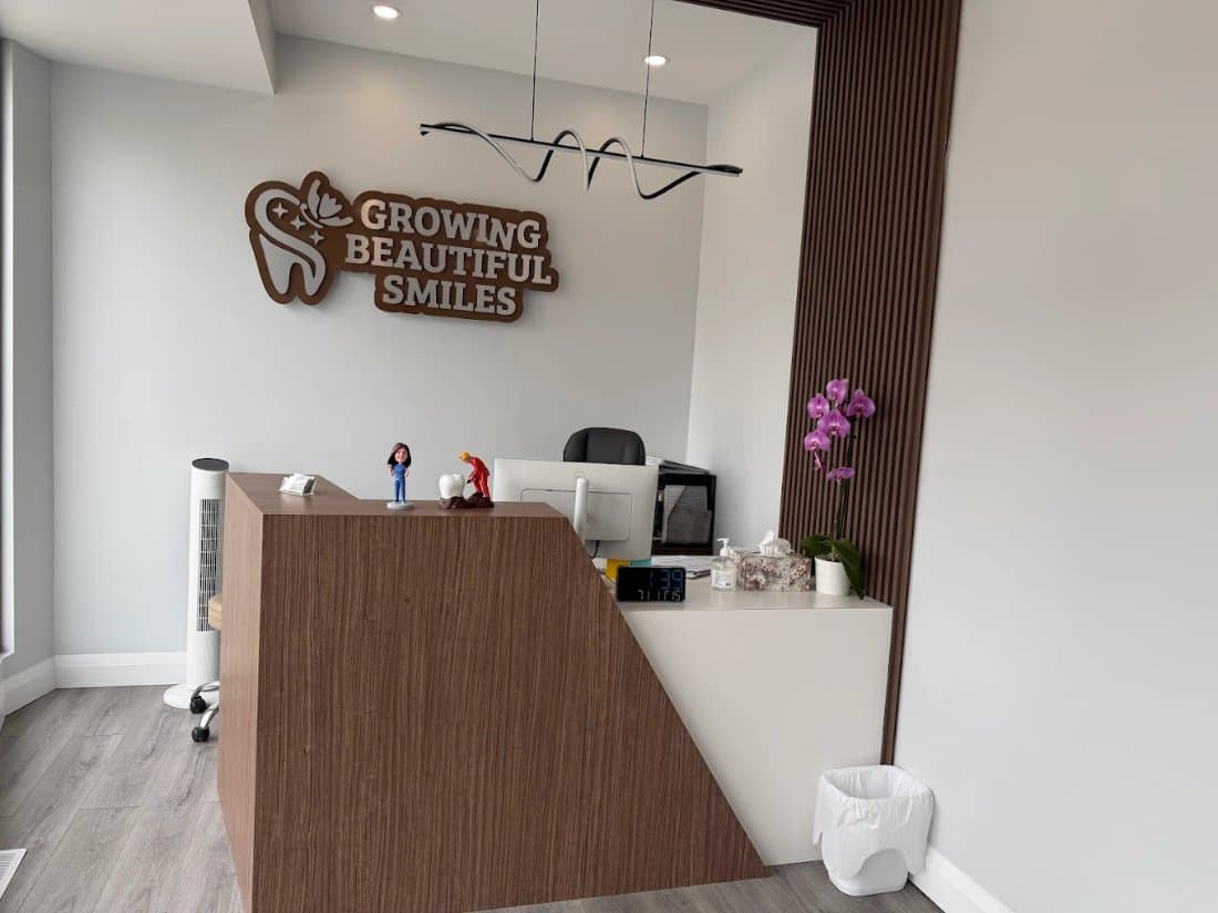 The front desk at Growing Beautiful Smiles in Norval